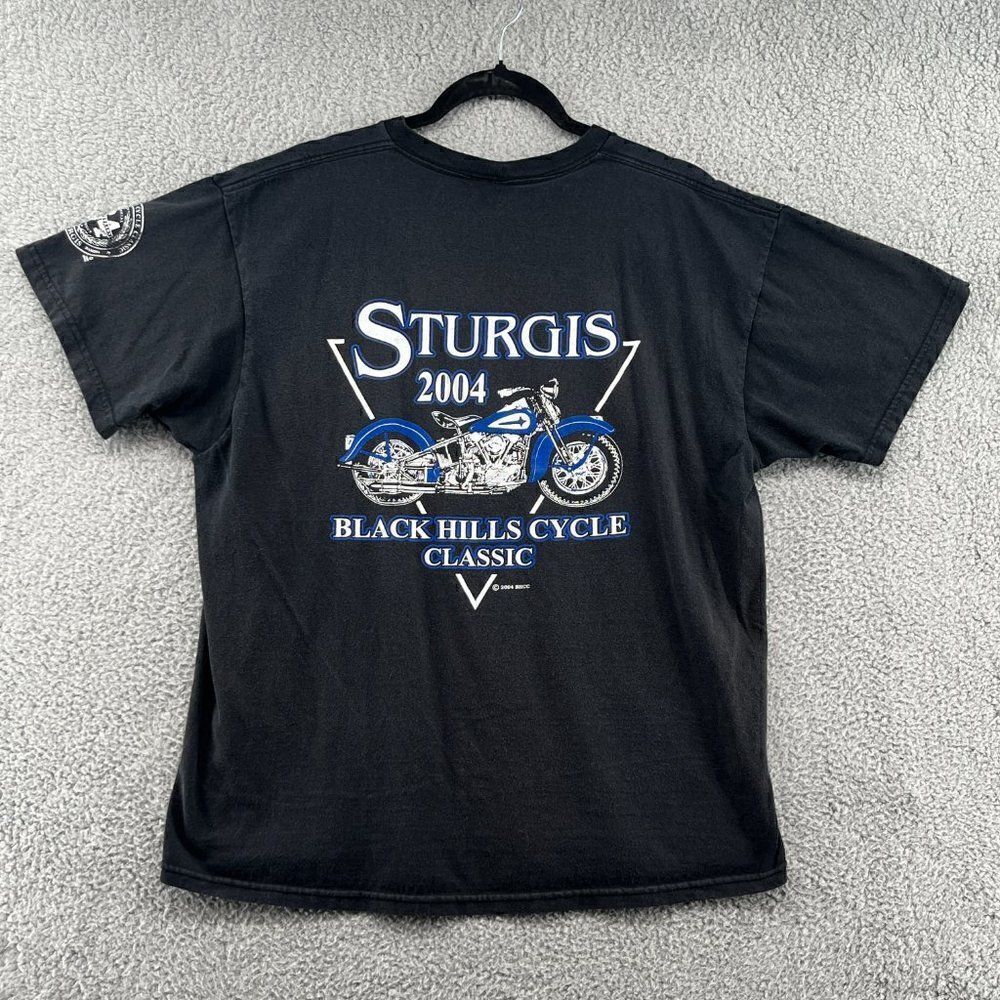 Vtg 2004 Sturgis Motorcycle Rally T-Shirt Black Size Extra Large XL